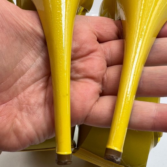 Saint Laurent Bright Yellow Platform Sandals - Picture 7 of 9